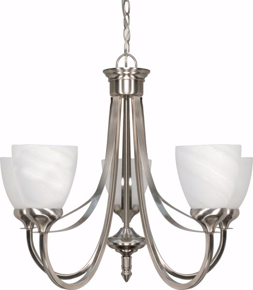Picture of NUVO Lighting 60/585 Triumph - 5 Light - 24" - Chandelier - with Sculptured Glass Shades