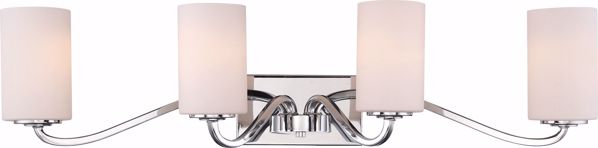 Picture of NUVO Lighting 60/5871 Willow 4 Light Vanity - Polished Nickel with White Glass