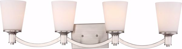Picture of NUVO Lighting 60/5874 Laguna 4 Light Vanity - Brushed Nickel with White Glass
