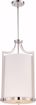 Picture of NUVO Lighting 60/5882 Meadow - 3 Light Foyer with White Fabric Shade; Polished Nickel Finish
