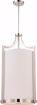 Picture of NUVO Lighting 60/5885 Meadow - 4 Light Large Foyer with White Fabric Shade; Polished Nickel Finish