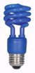 Picture of SATCO S7273 13T2/E26/BLUE/120V  Compact Fluorescent Light Bulb