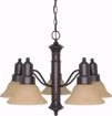 Picture of NUVO Lighting 60/1253 Gotham 5 Light 25" Chandelier with Champagne Linen Washed Glass