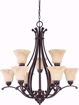 Picture of NUVO Lighting 60/1403 Anastasia - 9 Light 2 Tier 34" Chandelier with Honey Marble Glass