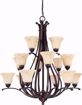 Picture of NUVO Lighting 60/1404 Anastasia - 15 Light 3 Tier 38" Chandelier with Honey Marble Glass