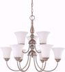 Picture of NUVO Lighting 60/1823 Dupont - 9 light 2 Tier 27" Chandelier with Satin White Glass