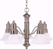 Picture of NUVO Lighting 60/189 Gotham - 5 Light - 25" - Chandelier - with Alabaster Glass Bell Shades