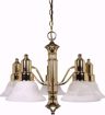 Picture of NUVO Lighting 60/193 Gotham - 5 Light - 25" - Chandelier - with Alabaster Glass Bell Shades