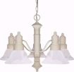 Picture of NUVO Lighting 60/195 Gotham - 5 Light - 25" - Chandelier - with Alabaster Glass Bell Shades
