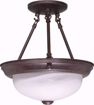 Picture of NUVO Lighting 60/208 2 Light - 11" - Semi-Flush - Alabaster Glass