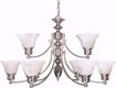 Picture of NUVO Lighting 60/360 Empire - 9 Light - 32" - Chandelier - with Alabaster Glass Bell Shades; 2 Tier