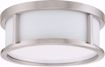 Picture of NUVO Lighting 60/3811 Odeon ES - 2 Light 13" Flush Dome with White Glass - (2) 13w GU24 Lamps Included