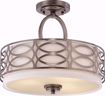 Picture of NUVO Lighting 60/4729 Harlow - 3 Light Semi Flush Fixture with Khaki Fabric Shade