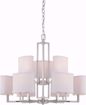 Picture of NUVO Lighting 60/4759 Gemini - 9 Light Chandelier with Slate Gray Fabric Shades