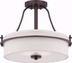 Picture of NUVO Lighting 60/5007 Loren - 2 Light Semi Flush with White Linen Shade