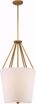 Picture of NUVO Lighting 60/5844 3 Light - Seneca 17" Pendant - Natural Brass Finish - Almond Mesh Fabric Shade - Etched Glass Diffuser
