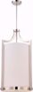 Picture of NUVO Lighting 60/5885 Meadow - 4 Light Large Foyer with White Fabric Shade; Polished Nickel Finish