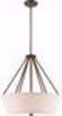 Picture of NUVO Lighting 60/5896 4 Light - Seneca 22" Pendant - Mahogany Bronze Finish with Wrapped Rope - Beige Linen Fabric Shade - Etched Glass Diffuser