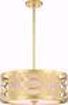 Picture of NUVO Lighting 60/5964 Filigree - 3 Light Pendant - Natural Brass Finish - Beige Linen Fabric Shade