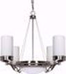 Picture of NUVO Lighting 60/607 Polaris - 6 Light - 29" - Chandelier - with Satin Frosted Glass Shades