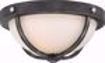 Picture of NUVO Lighting 60/6126 2 Light - Sherwood Flush Mount Fixture - Iron Black with Brushed Nickel Accents Finish - Frosted Etched Glass